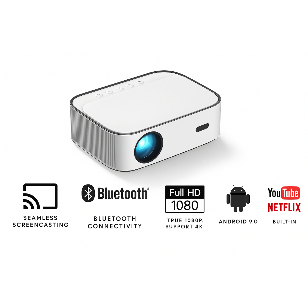 HANSEMAN 1080P 4K Portable Video Smart Android Projector | Shopee Malaysia
