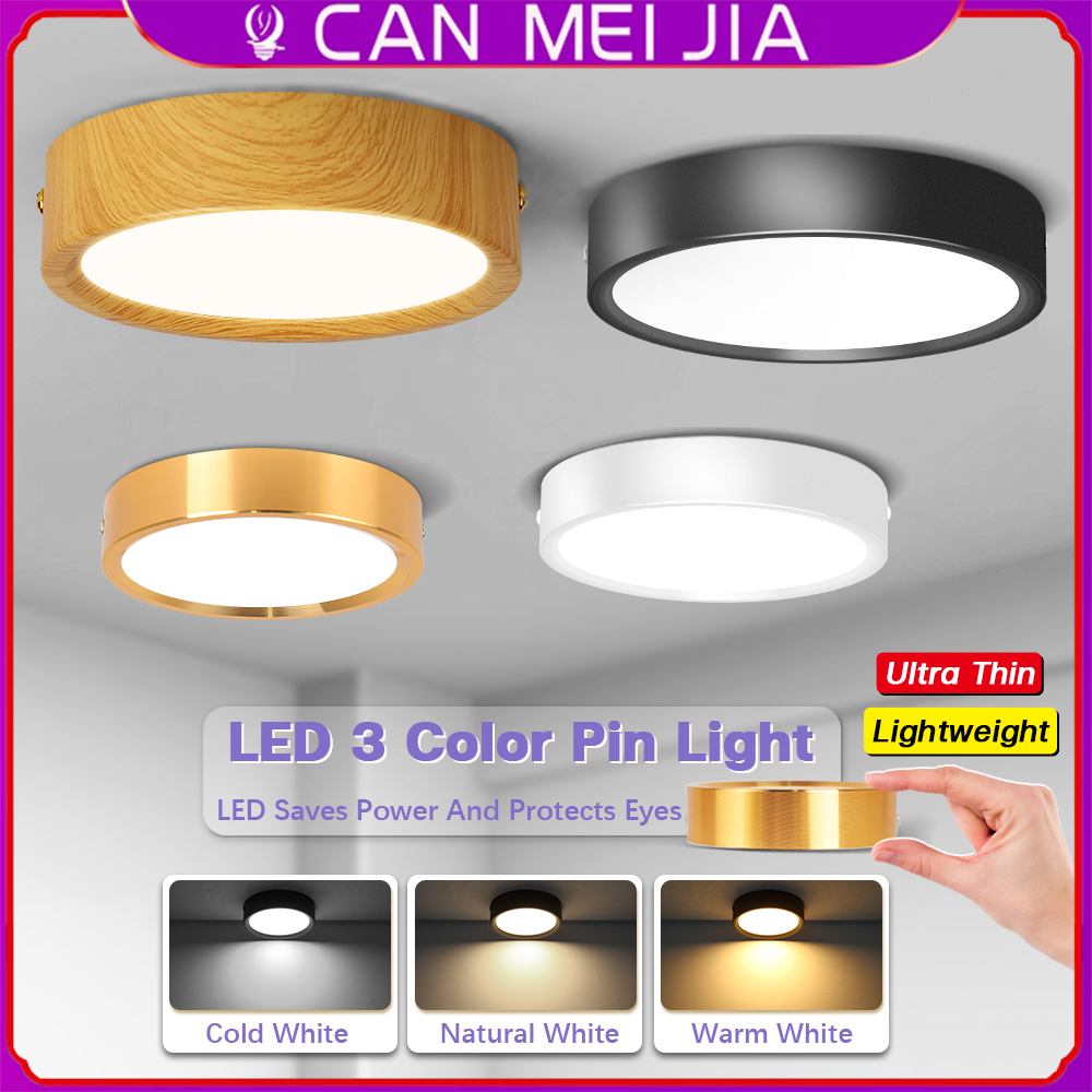 LED Surface Mounted Downlight 3 Colors Ceiling Light Aluminum Spotlight ...