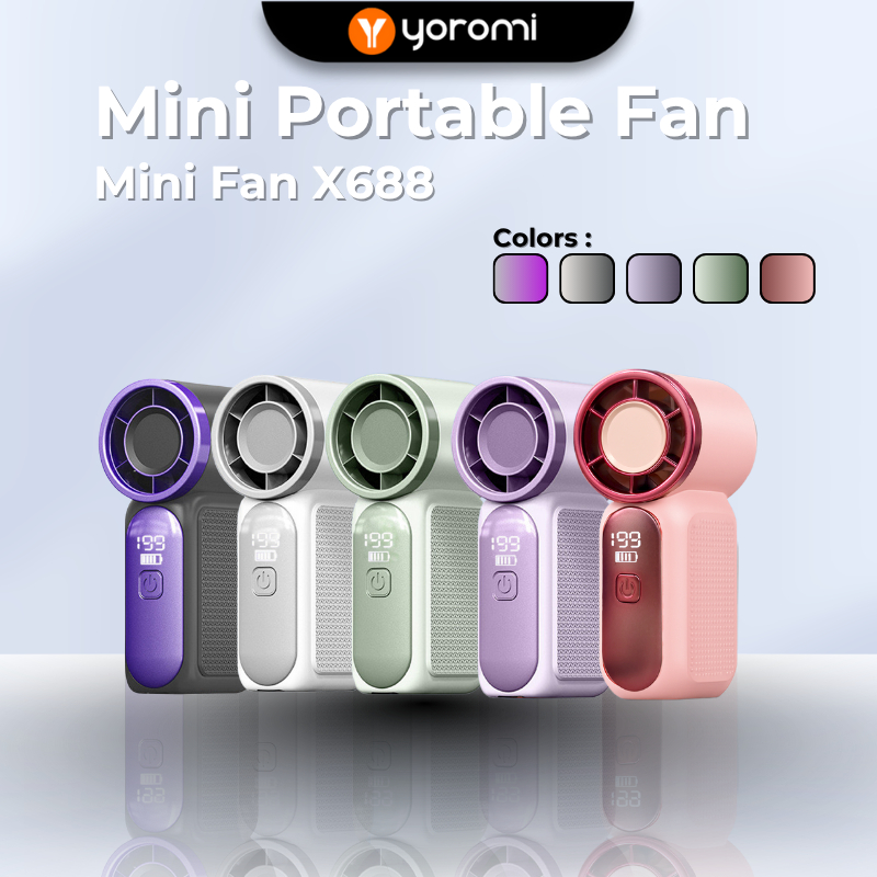 Yoromi X688 Mini Handheld Fan 3000mAh USB Rechargeable Portable Pocket ...
