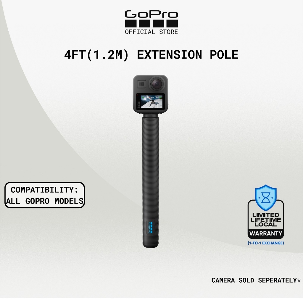 GoPro Action Camera (1M/1.2M/2.7M) Carbon Fiber Extension Pole for MAX ...