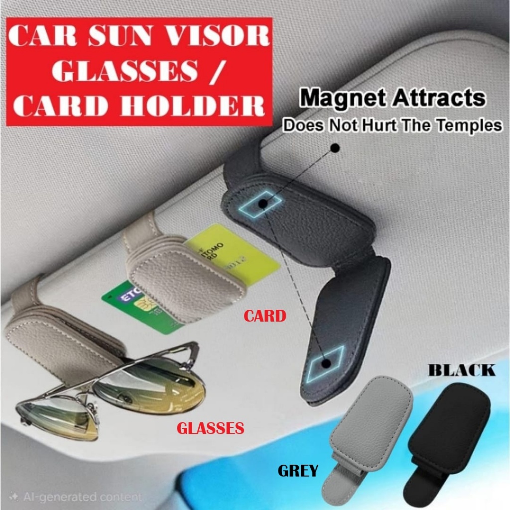 Car Sun Visor Card Storage Glasses Organizer Clip Sunglasses Magnetic ...
