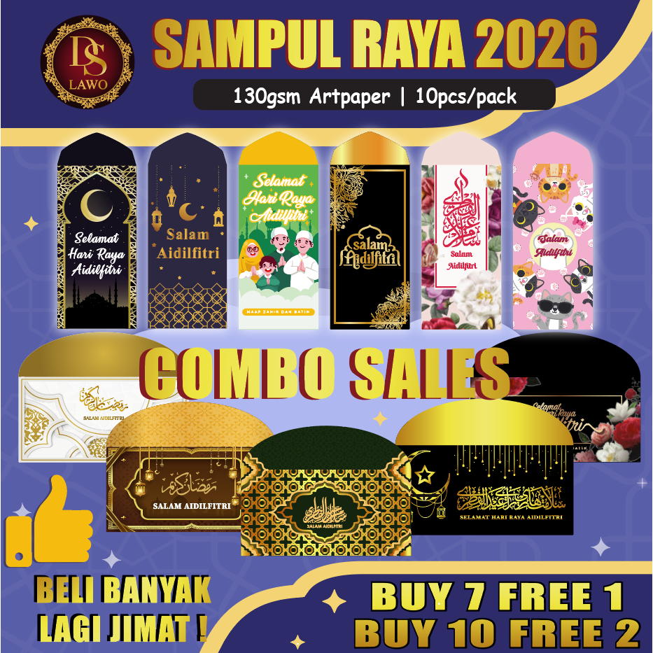 SAMPUL RAYA 2026 | Sampul Duit Raya Combo SALE | Modern Islamic | Mix ...