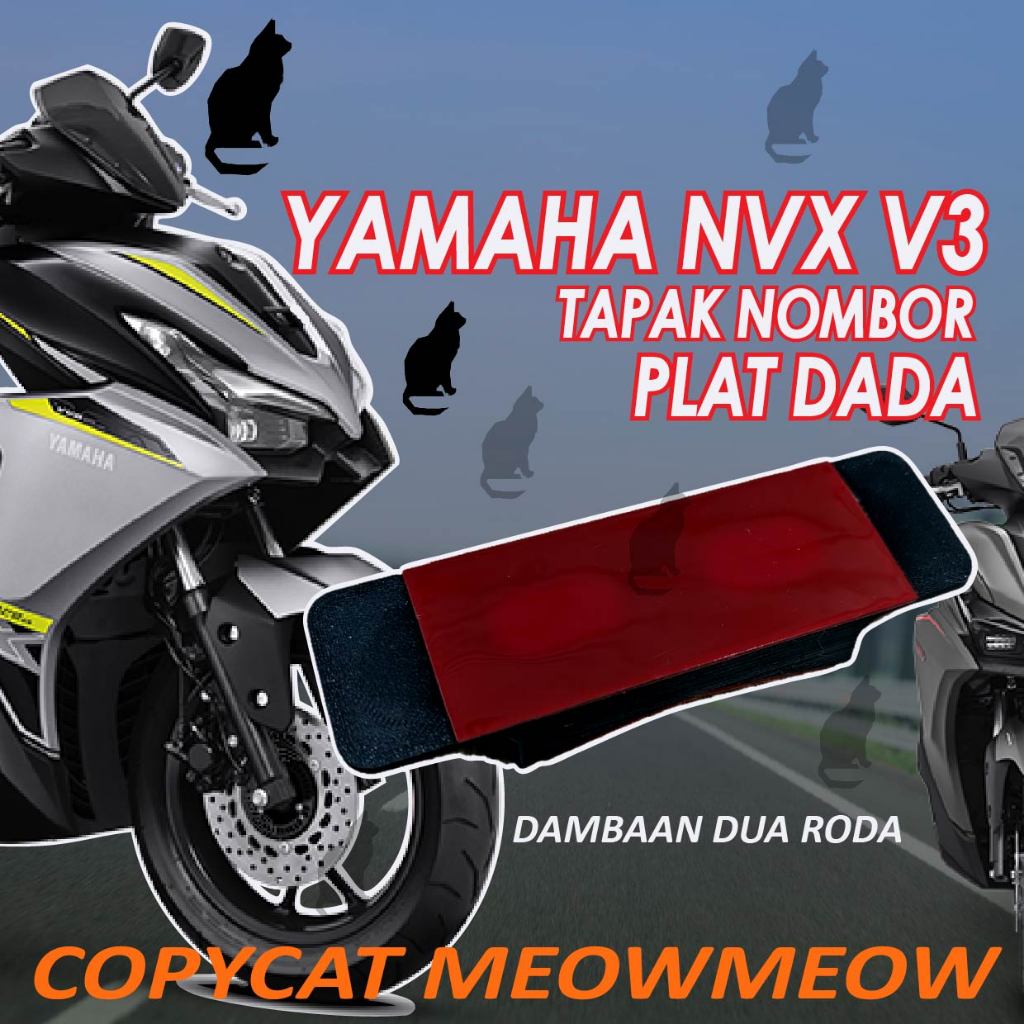 NVX V3 FRONT NUMBER PLAT BRACKET YAMAHA NVX V3 TAPAK NO. PLAT DADA ...