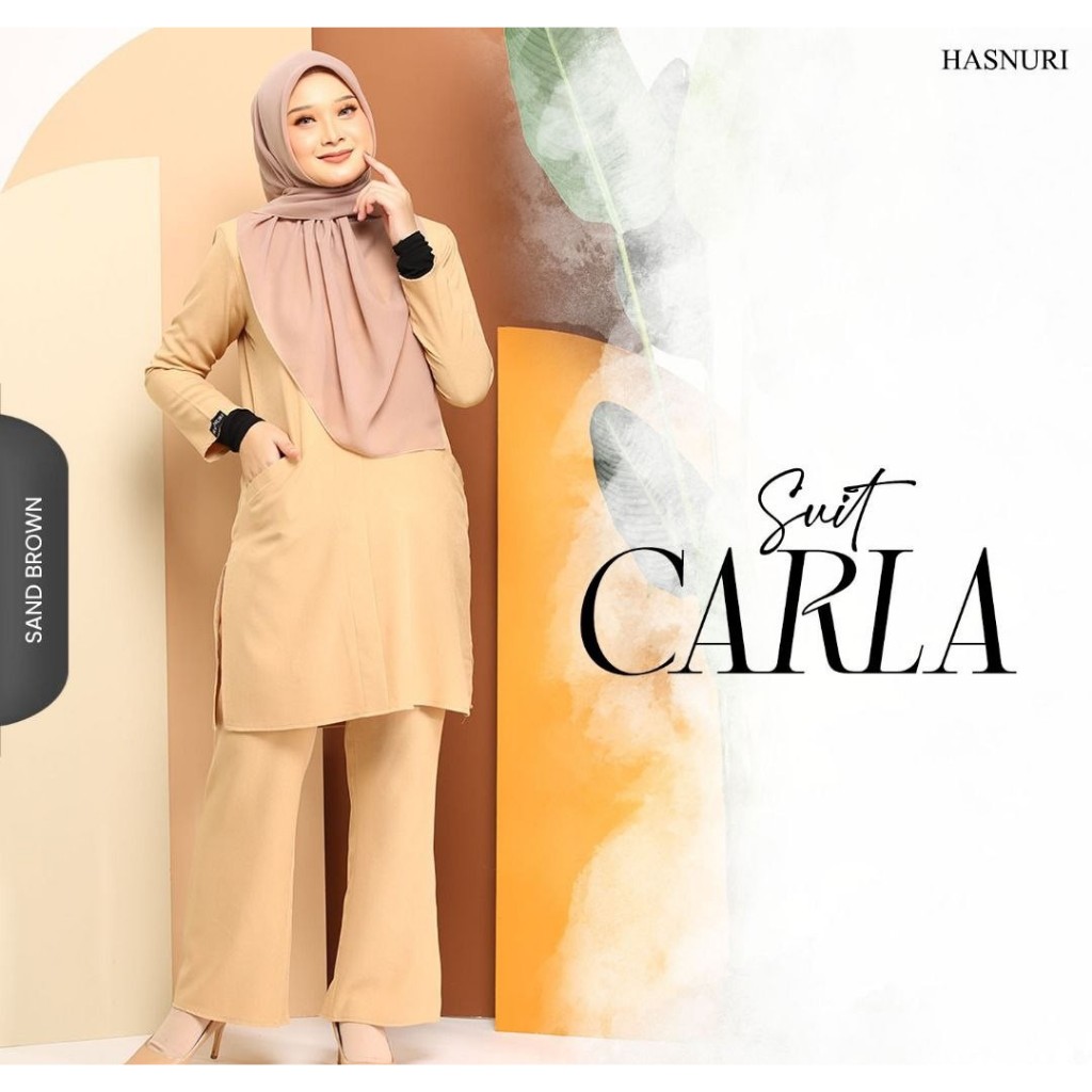 Suit Muslimah by HASNURI CARLA Raya 2026 Set Baju Seluar Warda Blouse ...