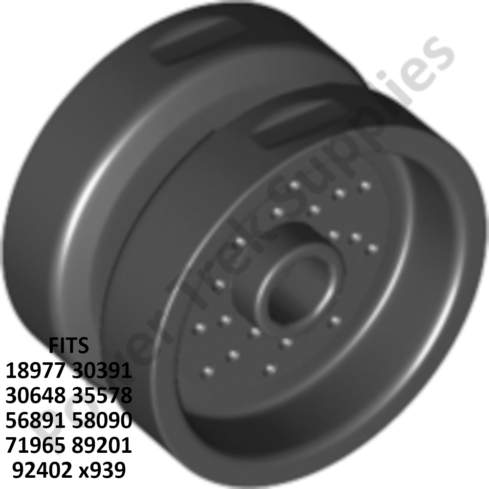 Lego Compatible - Wheel 18.0mm D x 12mm w/ Pin Hole & Stud, Dotted ...