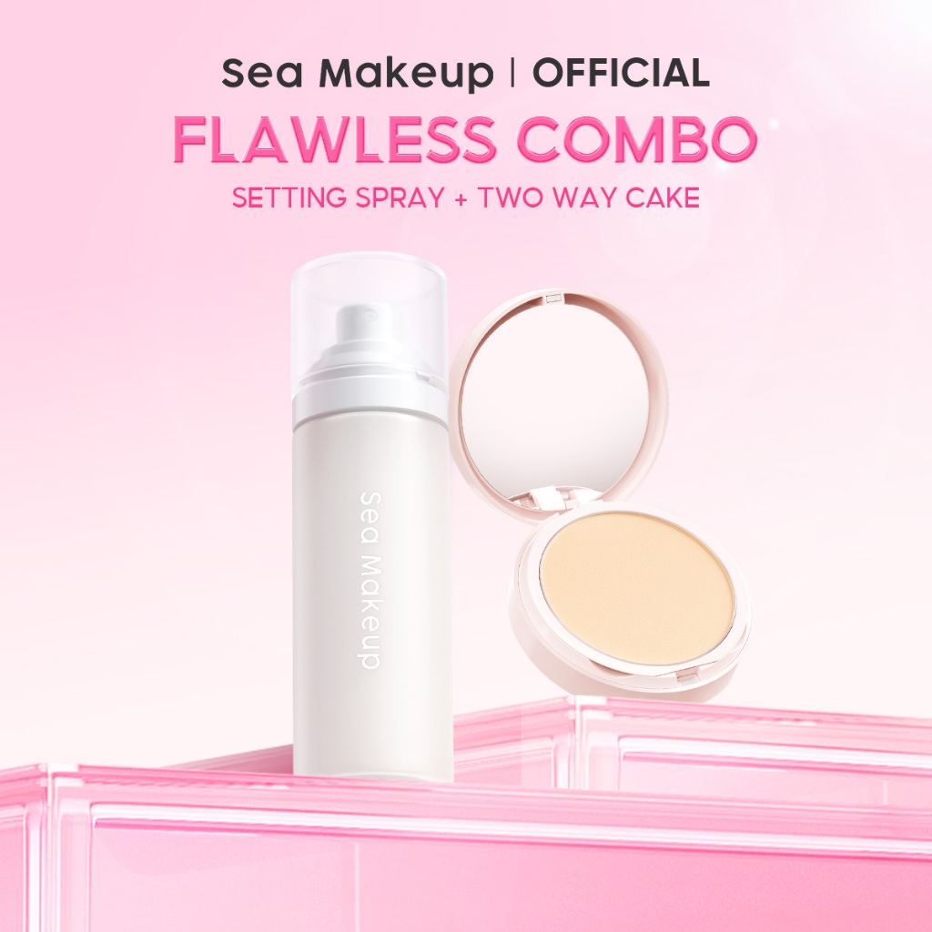Sea Makeup Bundle 2 In 1 Two Way Cake + Lock It Matte Acne Fixing ...