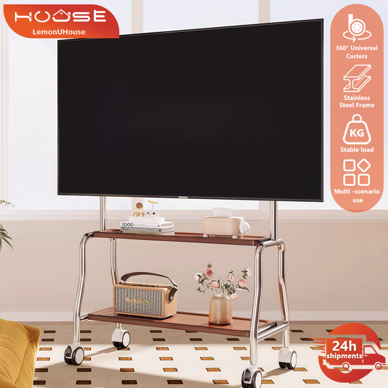 Stainless steel TV bracket Rak TV Mudah Pasang 32-75 Inci dengan Rak ...