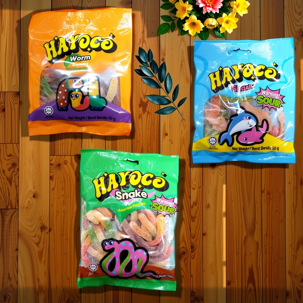 Hayoco Sour Gummy Candy – Fun, Fruity & Chewy (3 Types Available ...
