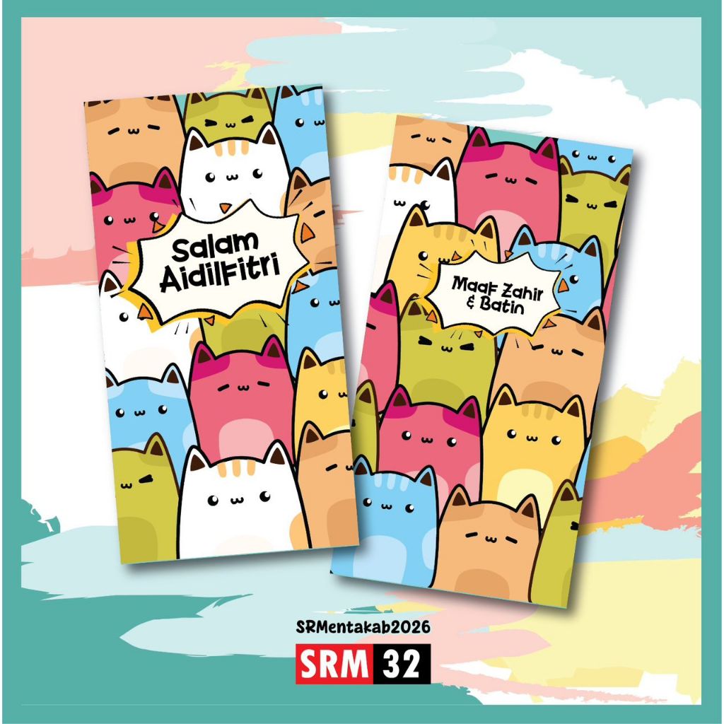 Sampul Raya 2026 | Sampul Raya Meow Kucing 1 Paket 10pcs | Angpau Viral ...