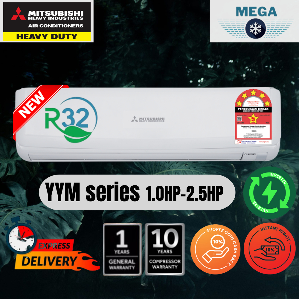 Mitsubishi Heavy Industries R32 Inverter YYM Series (1.0HP - 2.5HP ...