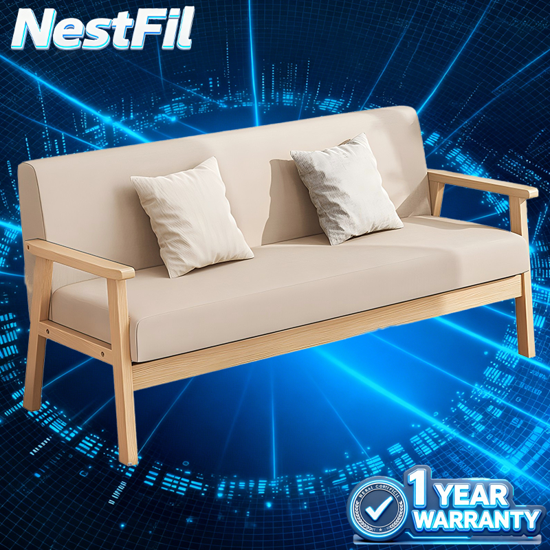 🚚𝑭𝒂𝒔𝒕 𝑳𝒐𝒄𝒂𝒍 Sofa Bed 3/2/1 Seater Solid Wood Sofa Simple Fabric Nordic ...