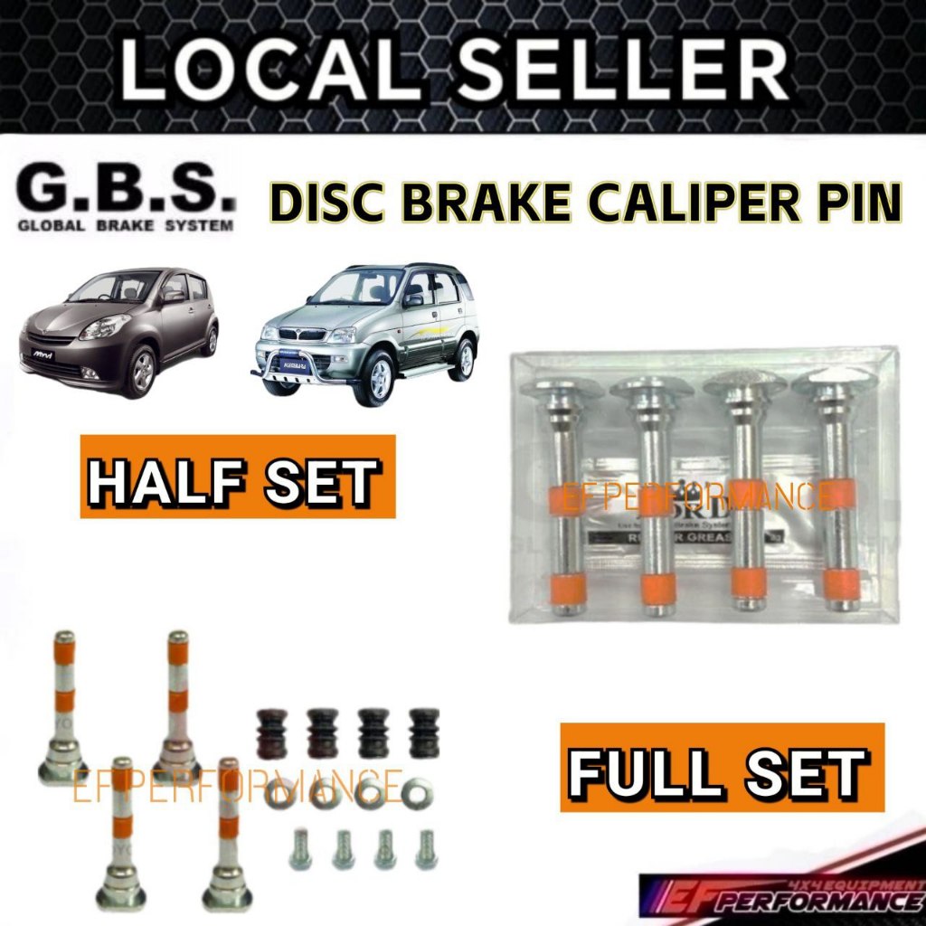 GBS Disc Brake Caliper Pin PERODUA MYVI 2005-2011 KEMBARA DVVT HALF SET ...
