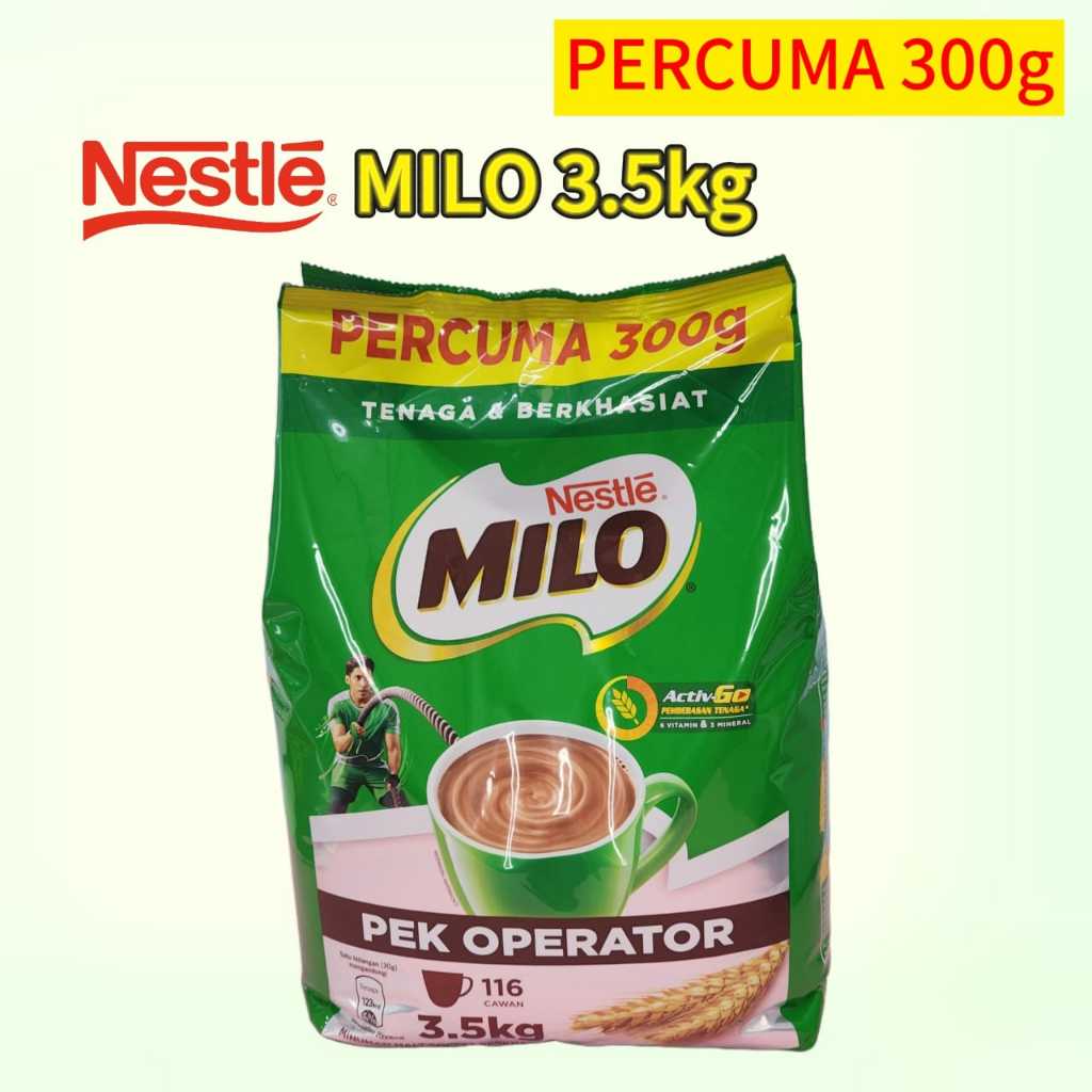 [Ready Stock] NESTLE . Milo Pek Operator 3.5kg 💫PERCUMA 300g💫 | Shopee ...