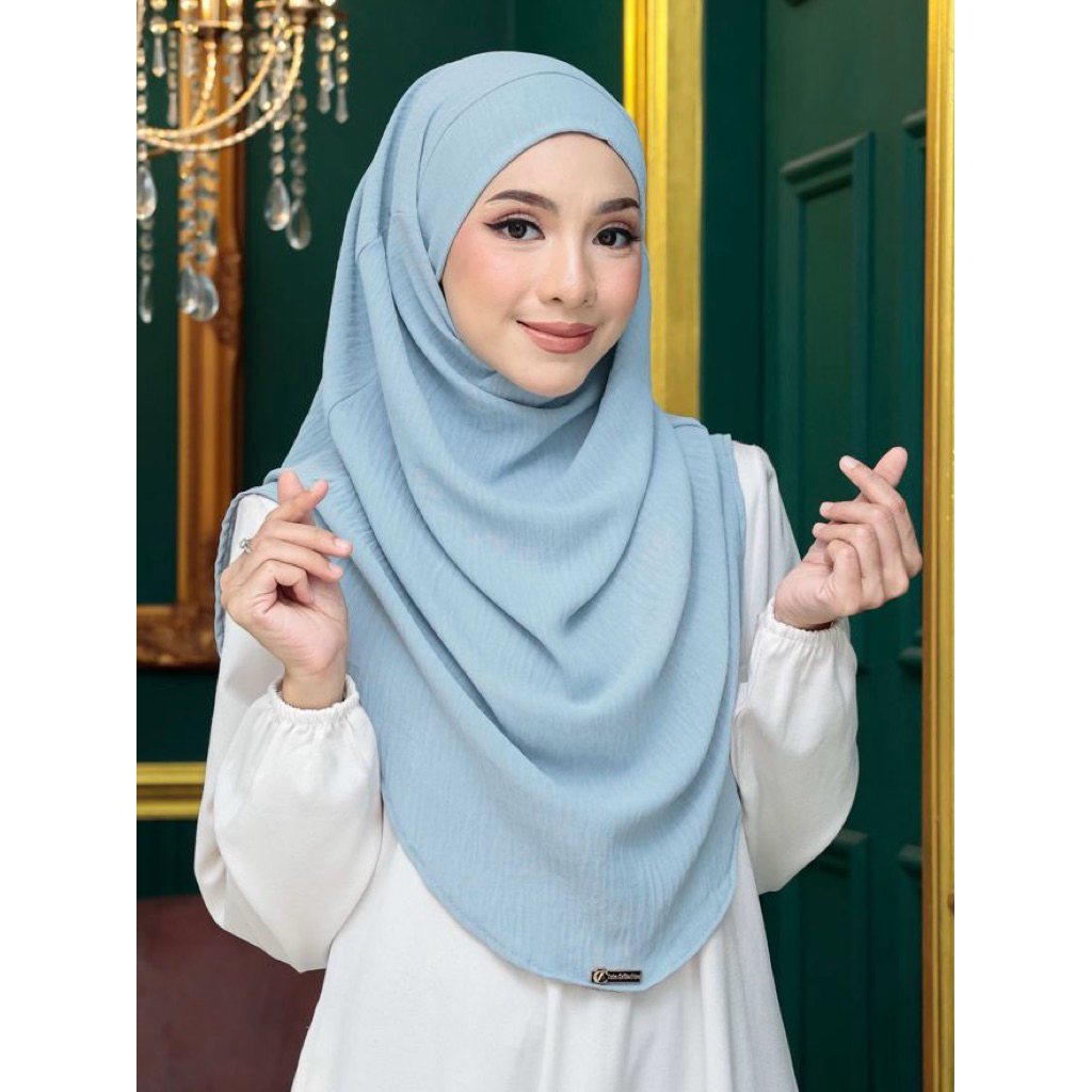 LISA Tudung Sarung Drape Beralun Tudung Instant Tie Back Tudung Sarung ...