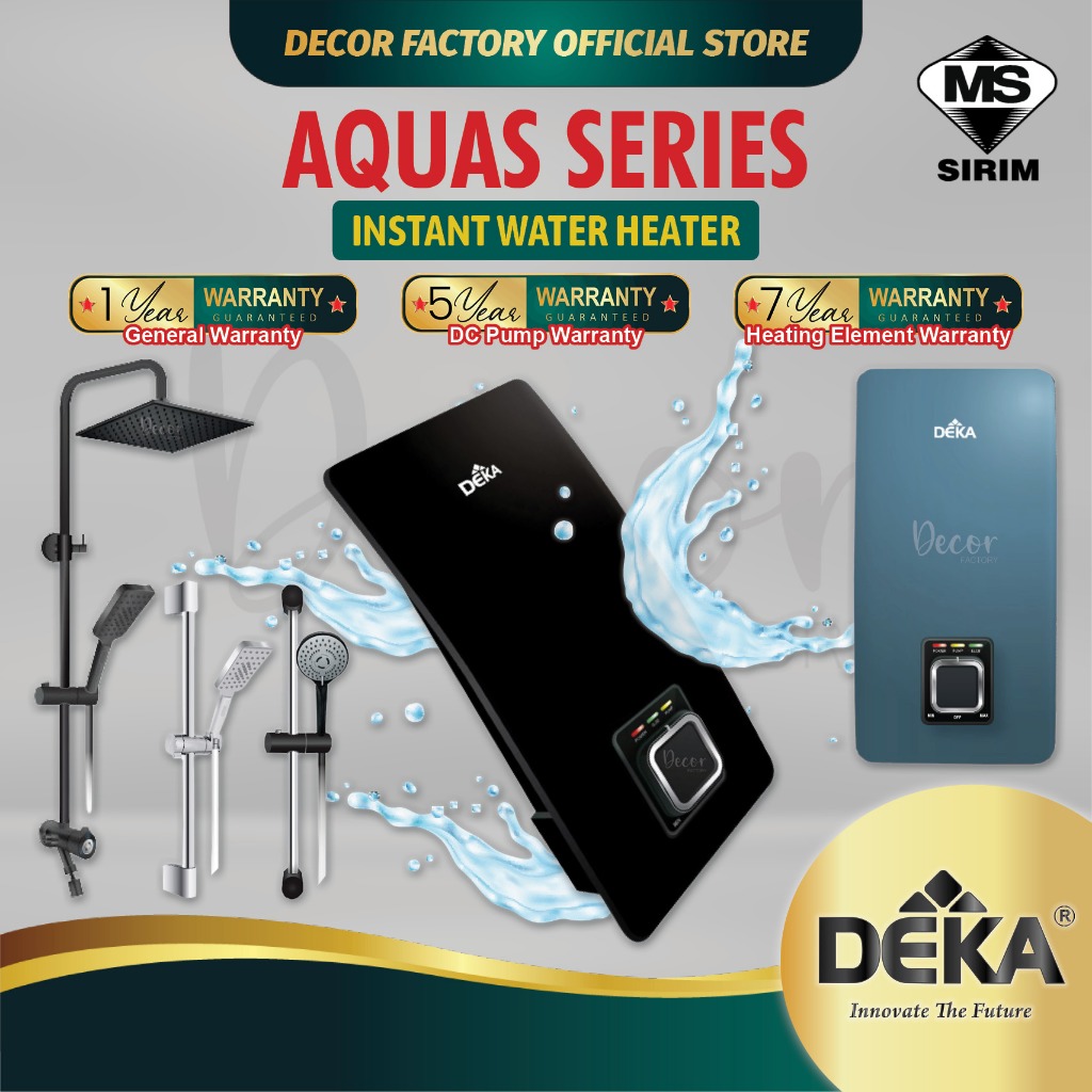 DEKA AQUAS SERIES Water Heater FANZO GLORY SERIES Water Heater With ...