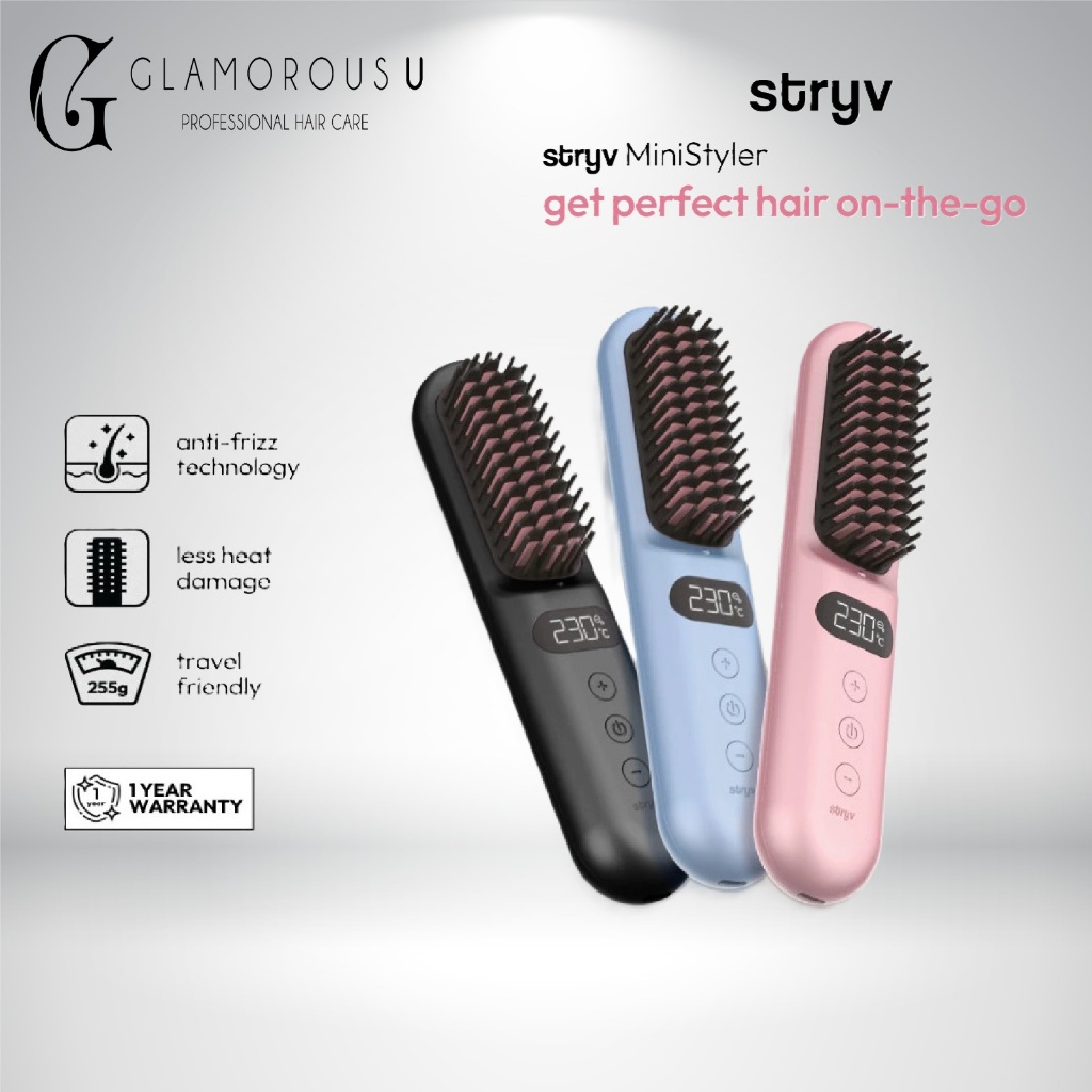 Stryv MiniStyler Wireless Hair Straightener Heated Comb Warranty 1 Year ...