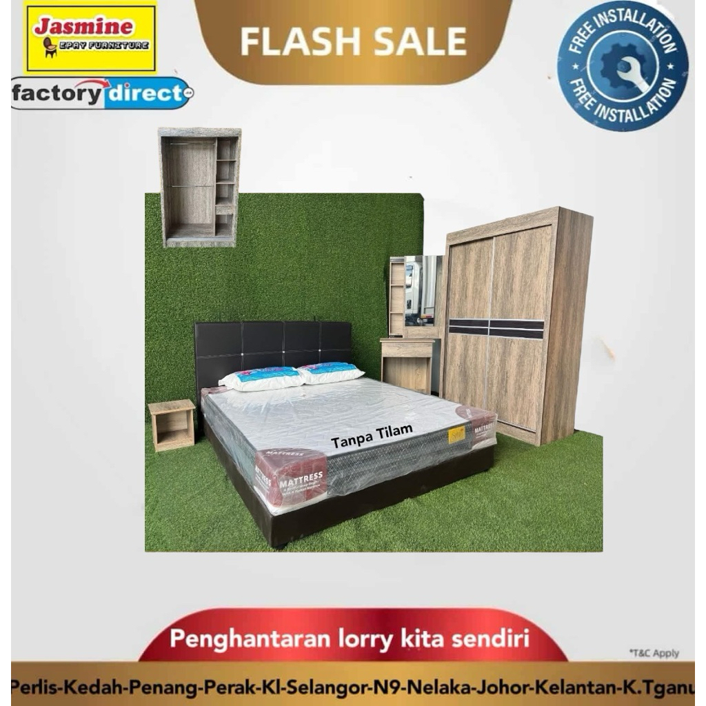 (Siap Pasang) Set Bilik 4x6/Set Bilik ALMARI Laci | Shopee Malaysia