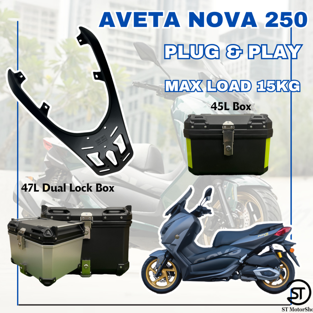 Rear Rack AVETA Nova 250 Top Rack 45 Liter Top Box Kargo Luggage Rak ...