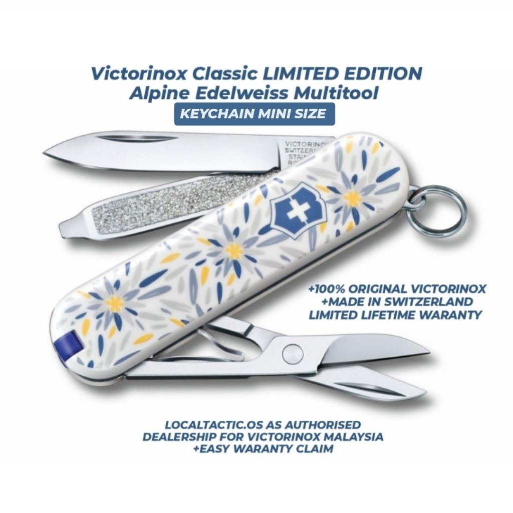 Victorinox Classic LIMITED EDITION Alpine Edelweiss Multitool- KEYCHAIN ...