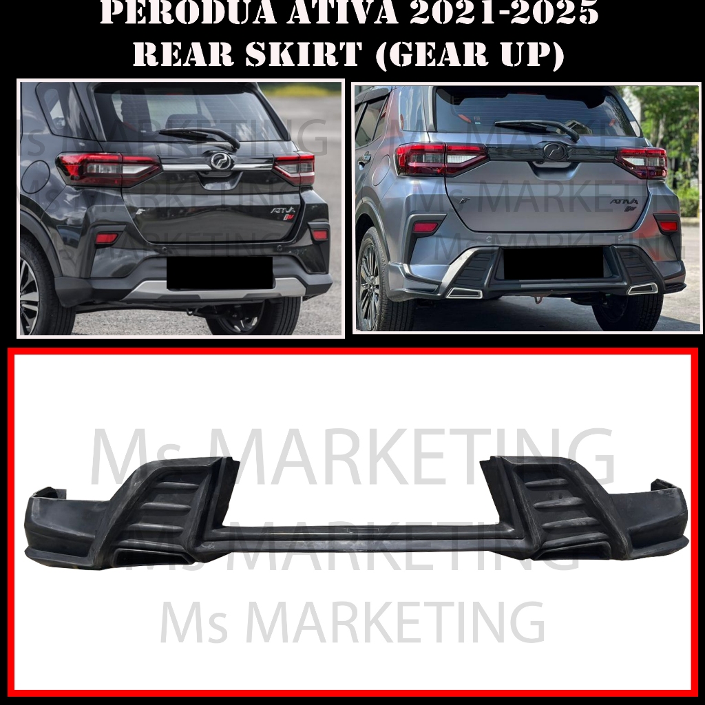 PERODUA ATIVA 2021-2025 GEAR UP REAR BACK SKIRT DIFFUSER BODYKIT (PU ...