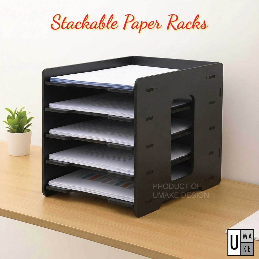 Ready Stock 4/7/10 Layer A4 Black Paper Organizer Tray Document Tray ...