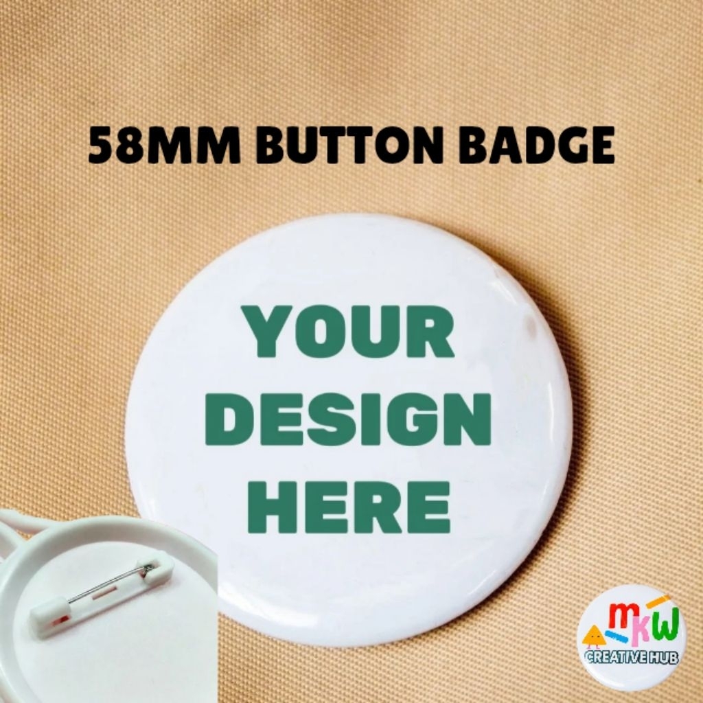 [EXPRESS24H] 58mm Custom Button Badges | Name Tag / Logo / Photo ...