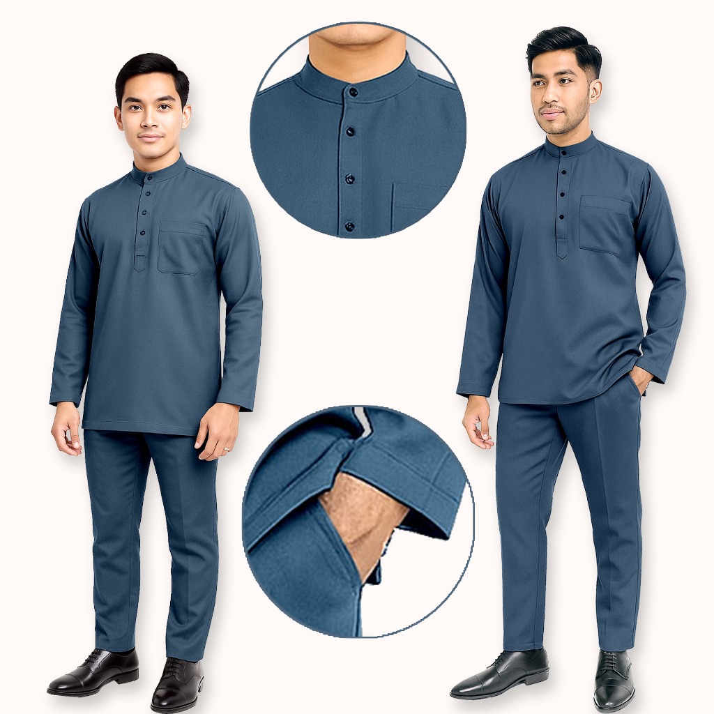 Traditional Lelaki Baju Melayu Dewasa Baju Raya 2026 Slim Fit Premium ...