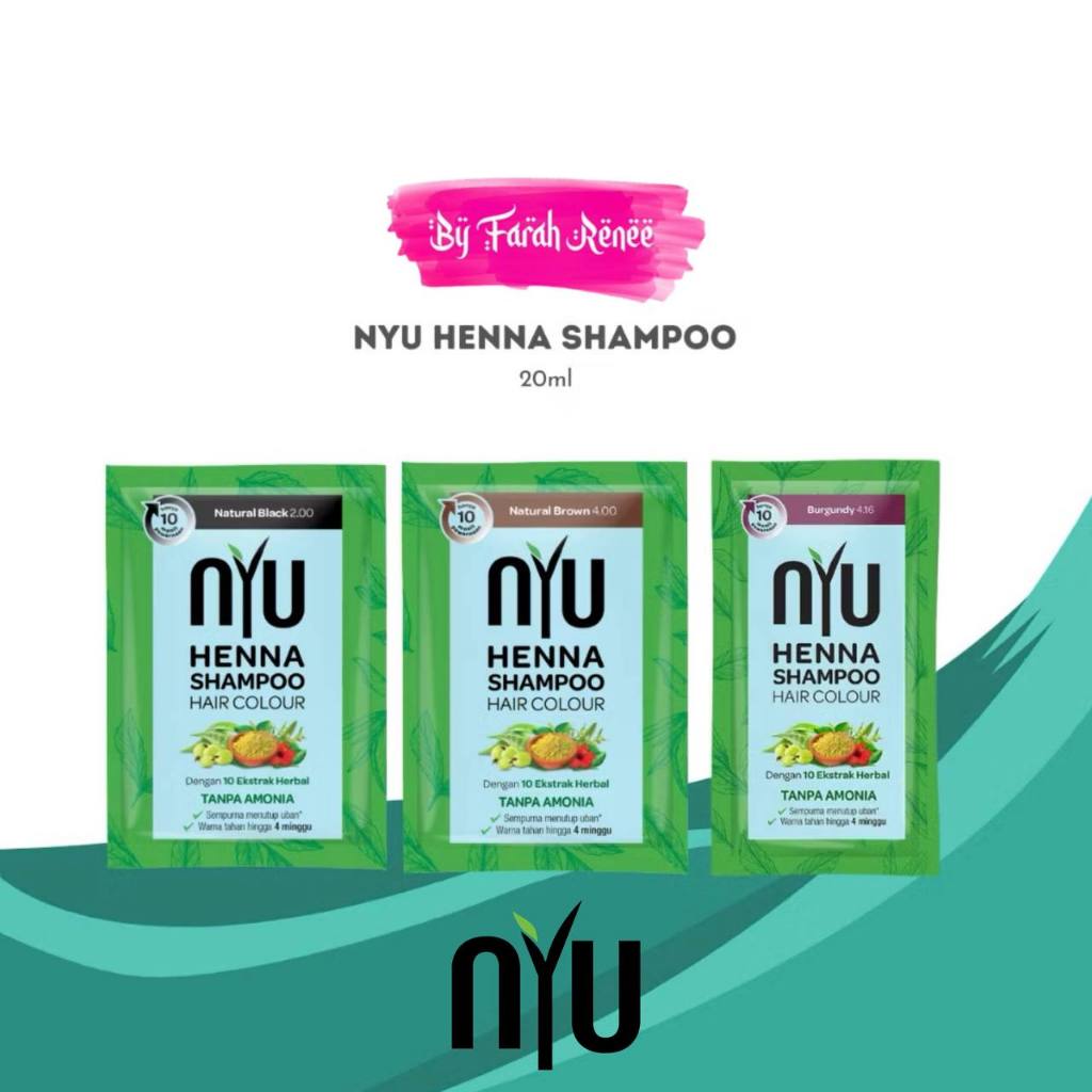 NYU Shampoo Hair Colour Halal Sah Solat Hair Dye Tutup Uban Burgundy ...