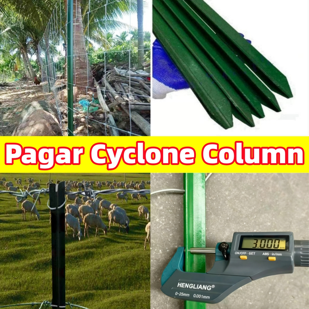 Tiang Besi Pagar 1.5m 1.7m 2m 2.3m 2.5m Tiang Pagar Pagar Cyclone ...