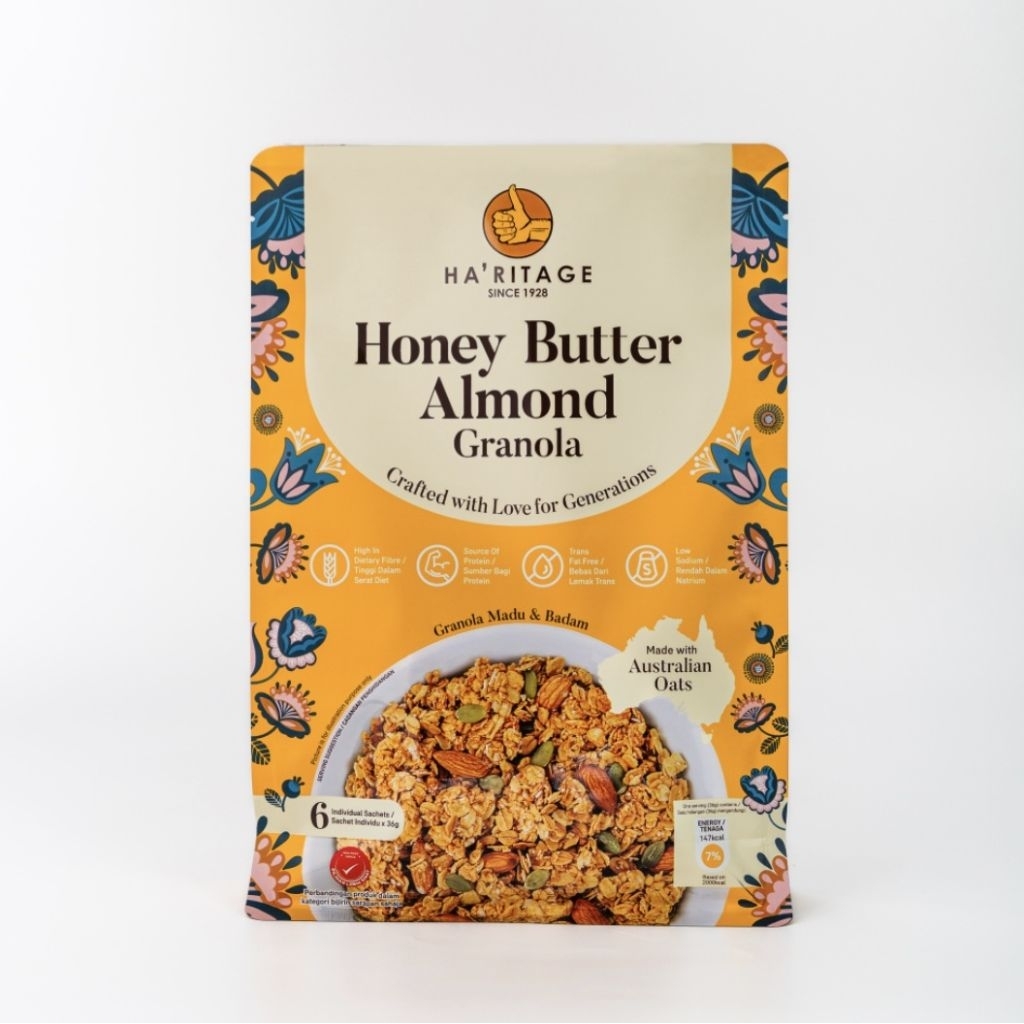 HA'RITAGE Honey Butter Almond Granola (36g×6sachets) | Shopee Malaysia