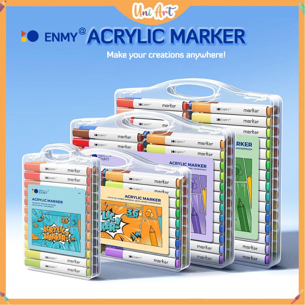 12/24/36/48/60/80 Colors ENMY Acrylic Marker Set Brightly Colored ...