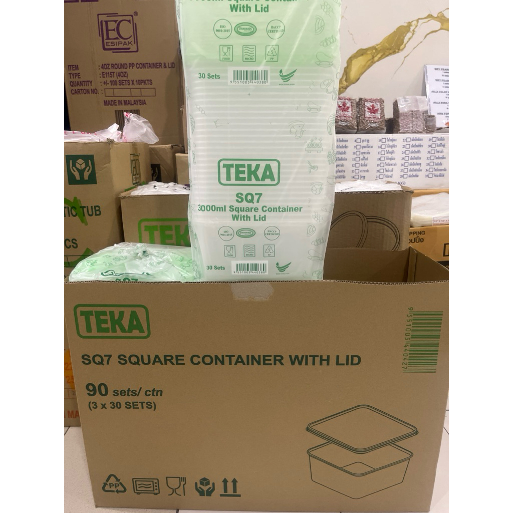 (1 CTN 90/150pcs) TEKA SQ 1 / SQ5 / SQ7 SQUARE CONTAINER | Shopee Malaysia