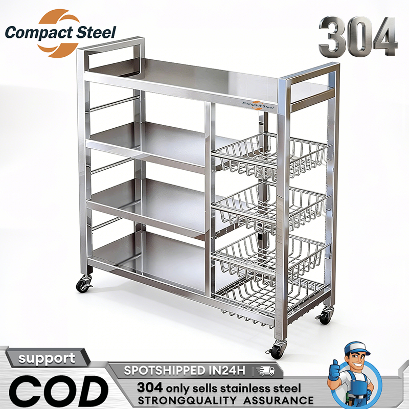 CompactSteel CO.SUS 304 Rak Dapur Kitchen rack Microwave storage rack ...
