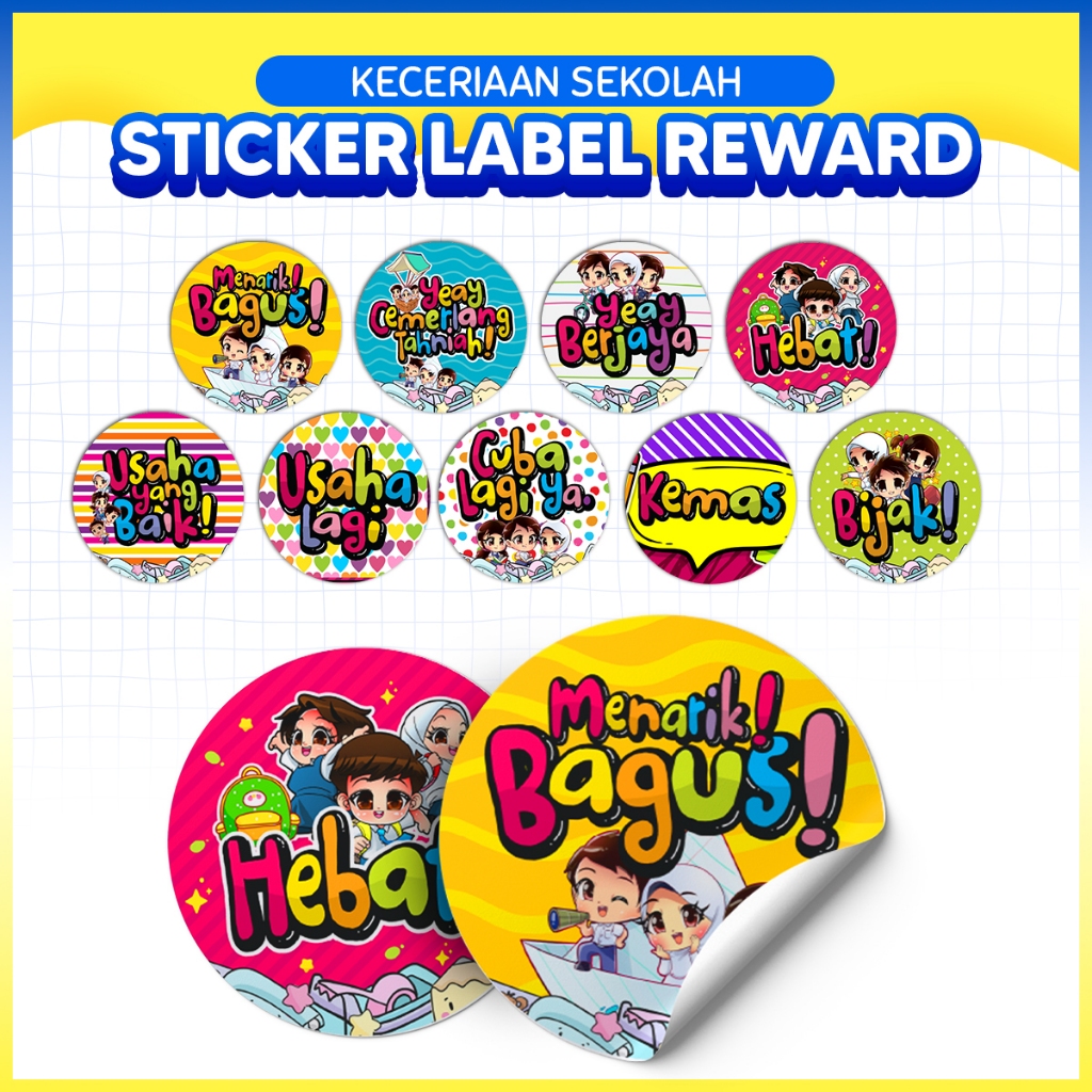 (240 PCS) STICKER GANJARAN - BAHASA MELAYU / Reward Sticker Guru ...
