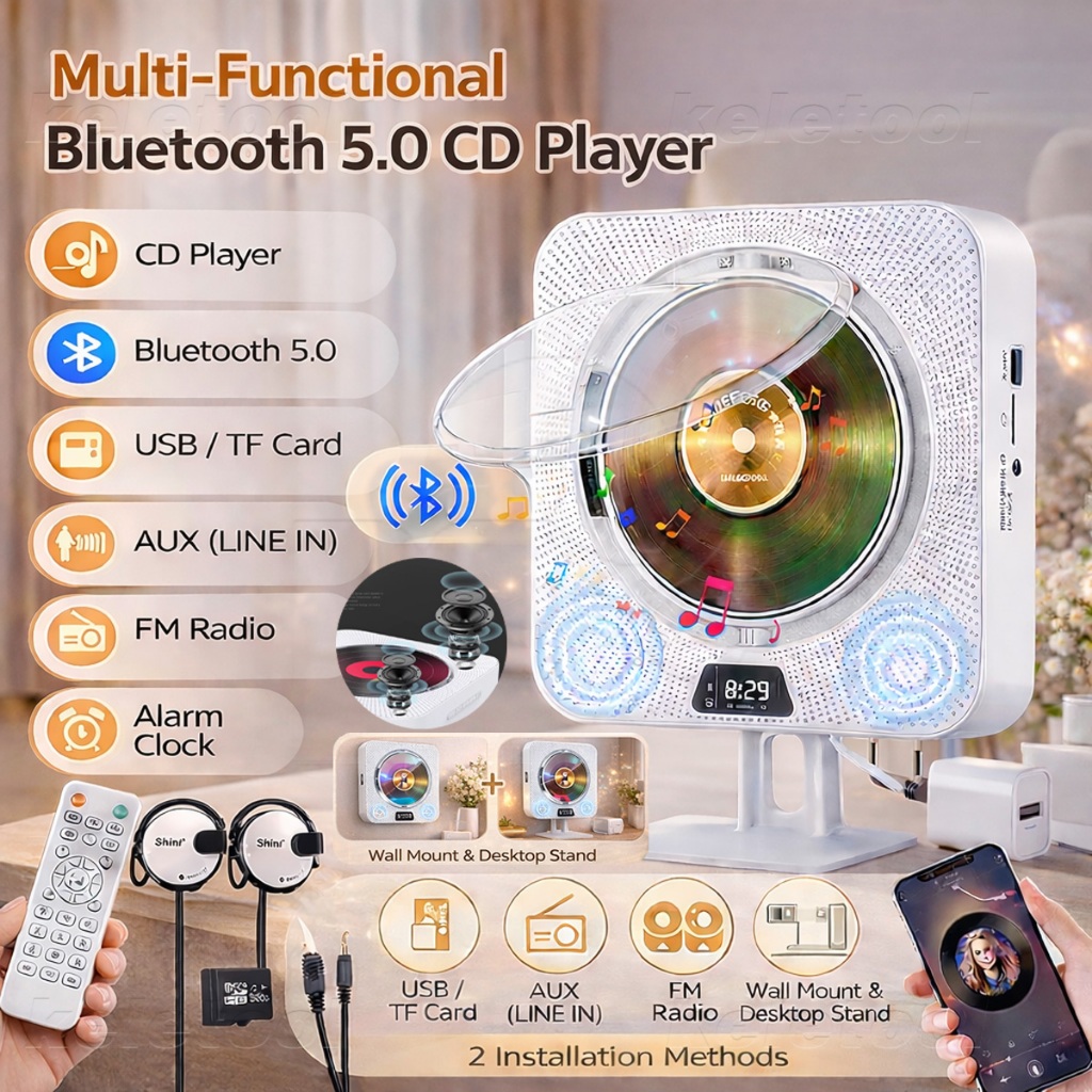 Keletool VCD dvd cd player with Speaker portable screem Radio hdmi Mini ...