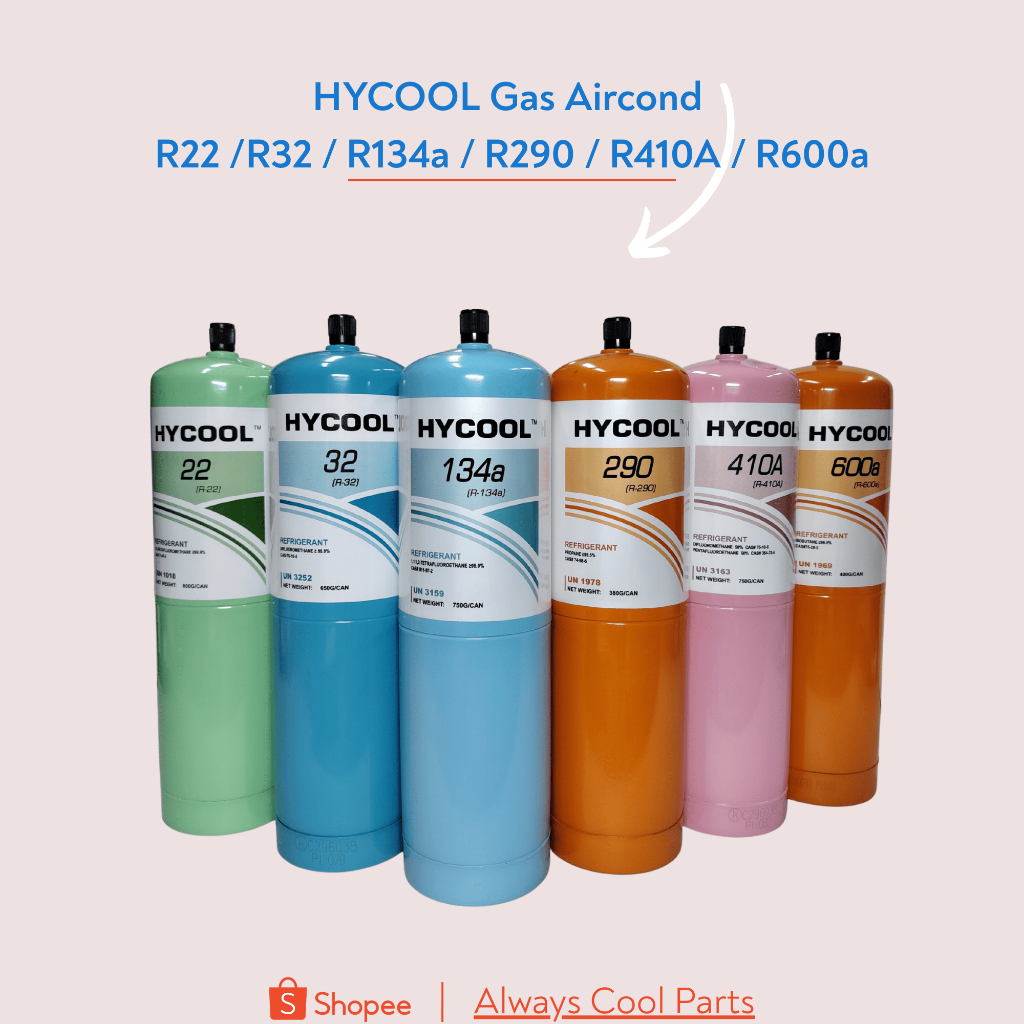 HYCOOL Refrigerant Gas R134A / R22 / R410A / R32 / R600 / R290 (Baby ...