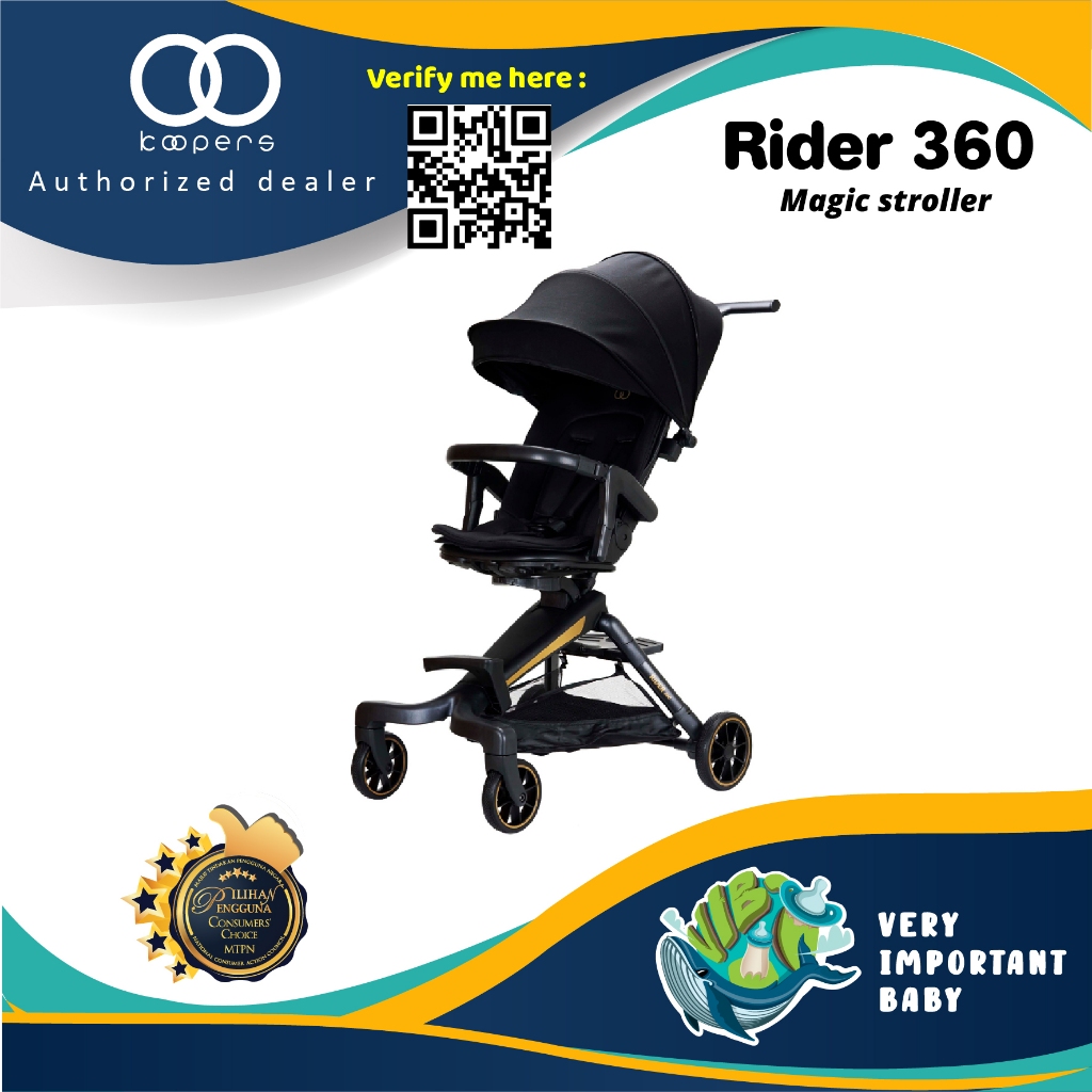 [𝟭𝟬% 𝗖𝗔𝗦𝗛𝗕𝗔𝗖𝗞] Koopers Magic Rider 360 Stroller | Shopee Malaysia