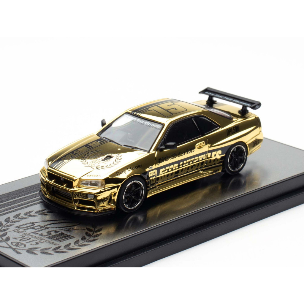 INNO 1/64 SKYLINE GTR R34 DPLS 10th Anniversary SPECIAL EDITION GOLD ...