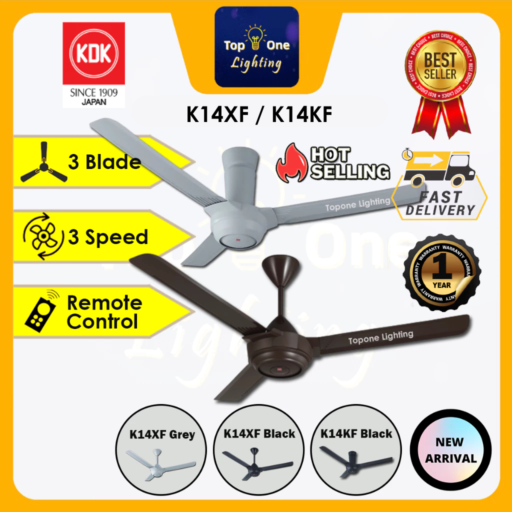 KDK K14XF / KDK K14KF 56'' 3 Blades AC Motor Ceiling Fan with 3 Speeds ...