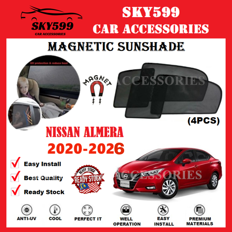 (Magnetic)Nissan Almera Turbo 2020-2026 Epic Sunshade [4pcs] | Shopee ...