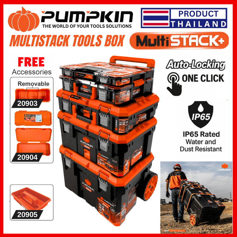 PUMPKIN HEAVY DUTY MultiStack Tools Box 5 Layer Tools Box with Wheel ...