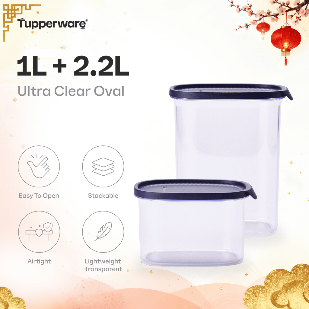 Tupperware Ultra Clear Oval Container Bundle | Airtight Storage Set ...