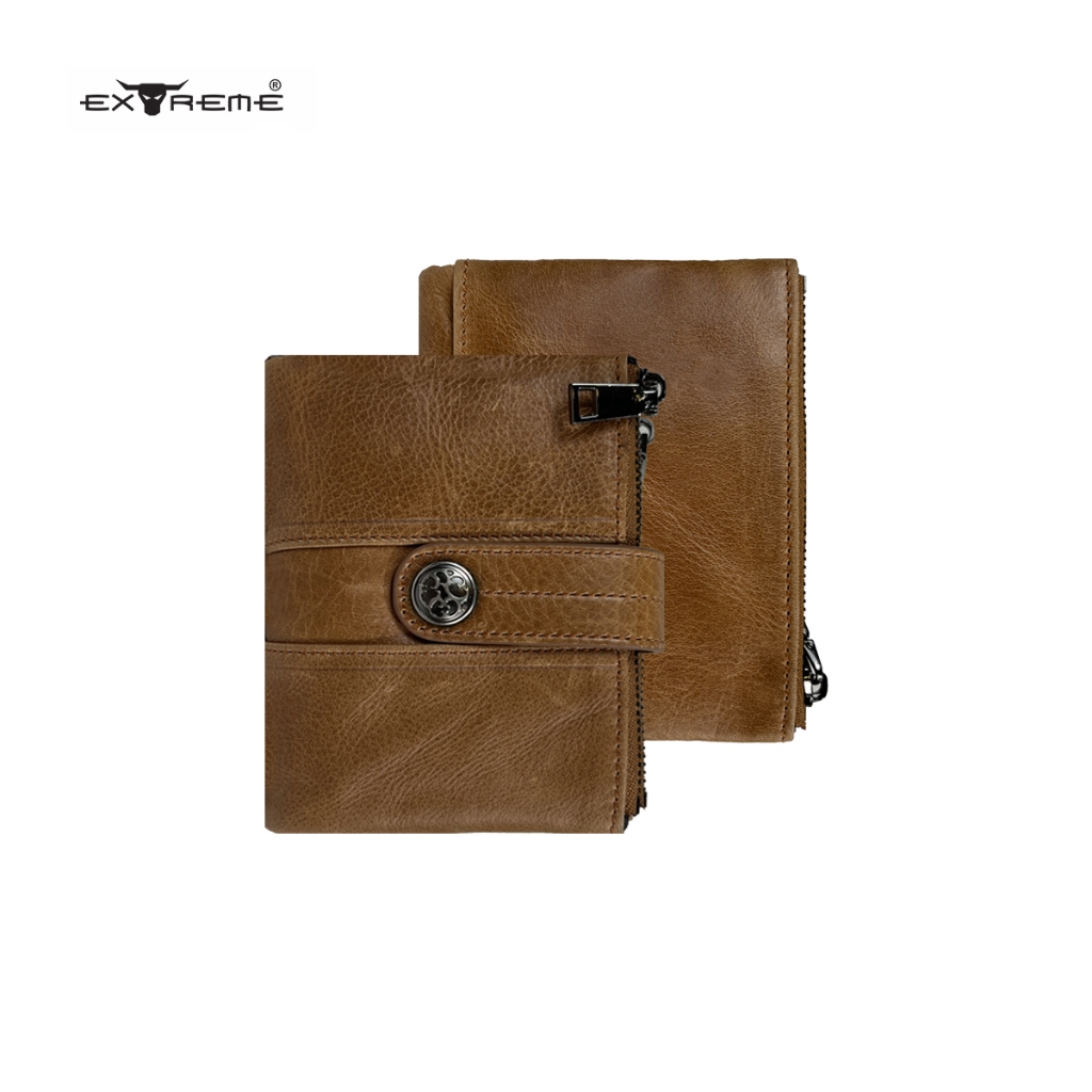 Extreme Leather Button Wallet I Short Wallet I Cow Leather Wallet I ...