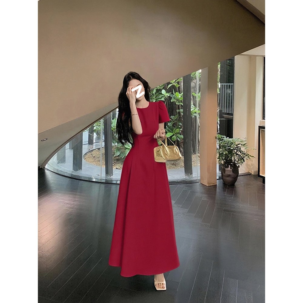 crimson red bridesmaid dresses Carmine Red Formal Bridesmaid Dress Dark Red Knee Length Party Dress  (BM11143) – DaisyFormals-Bridesmaid and Formal Dresses in 59+ Colors