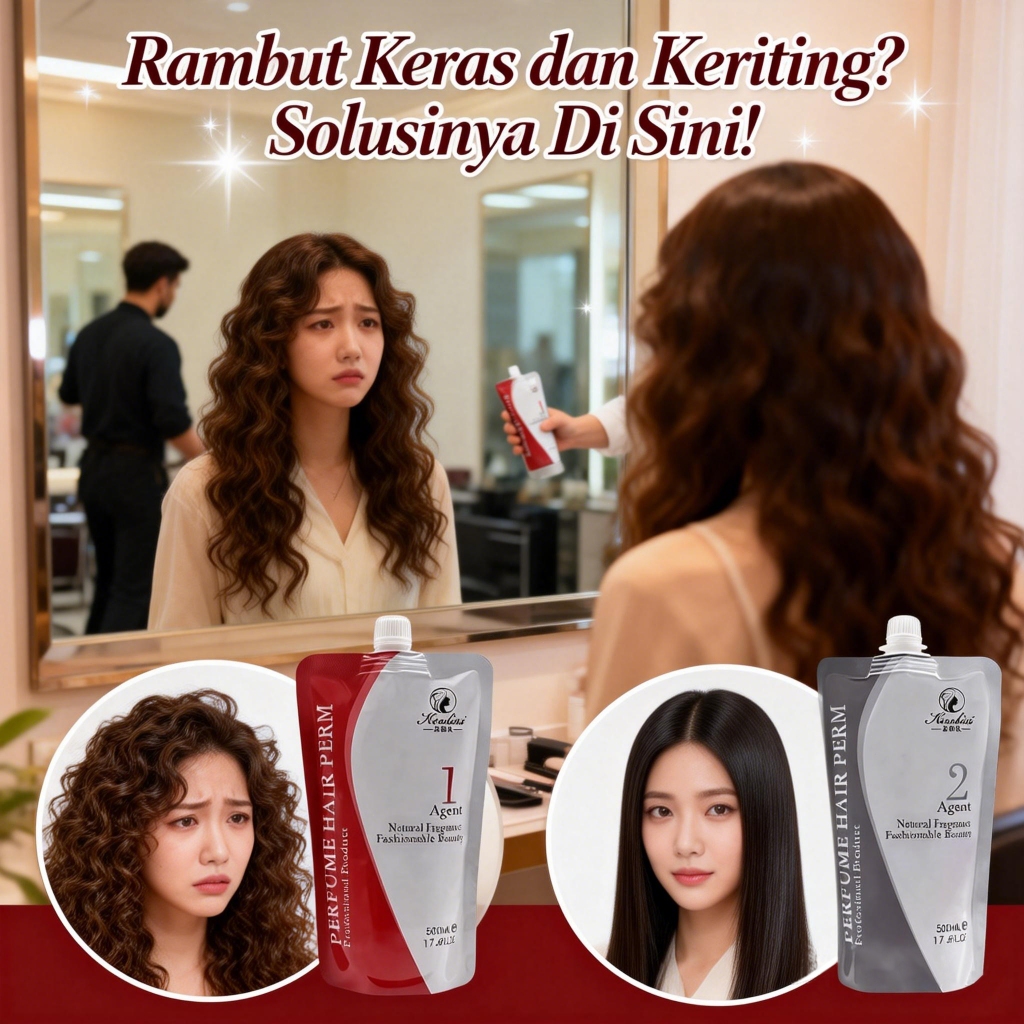 Hair Rebonding Cream Krim Lurus Rambut-Rebonding 500ml+Neutralizer ...