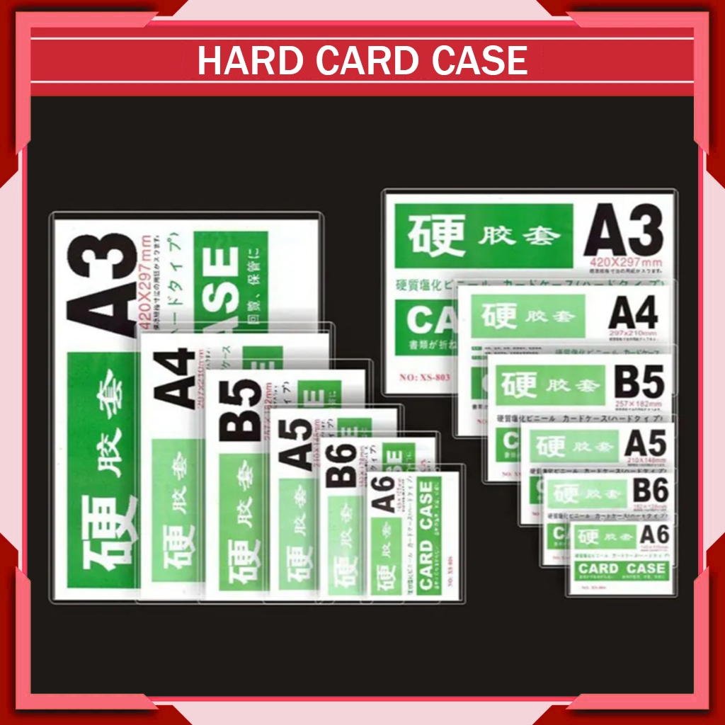 Transparent Hard Card Holder A3/A4/A5 Card Case ID Holder Document ...