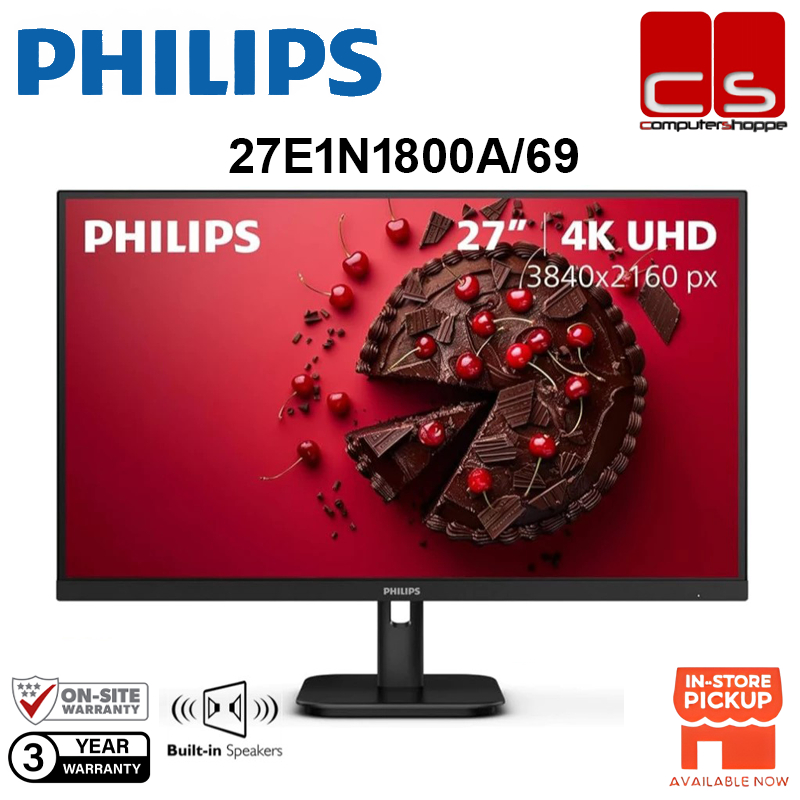 PHILIPS 27E1N1800A/69 27'' (4K UHD 60Hz) Monitor Adaptive-Scyn (With ...