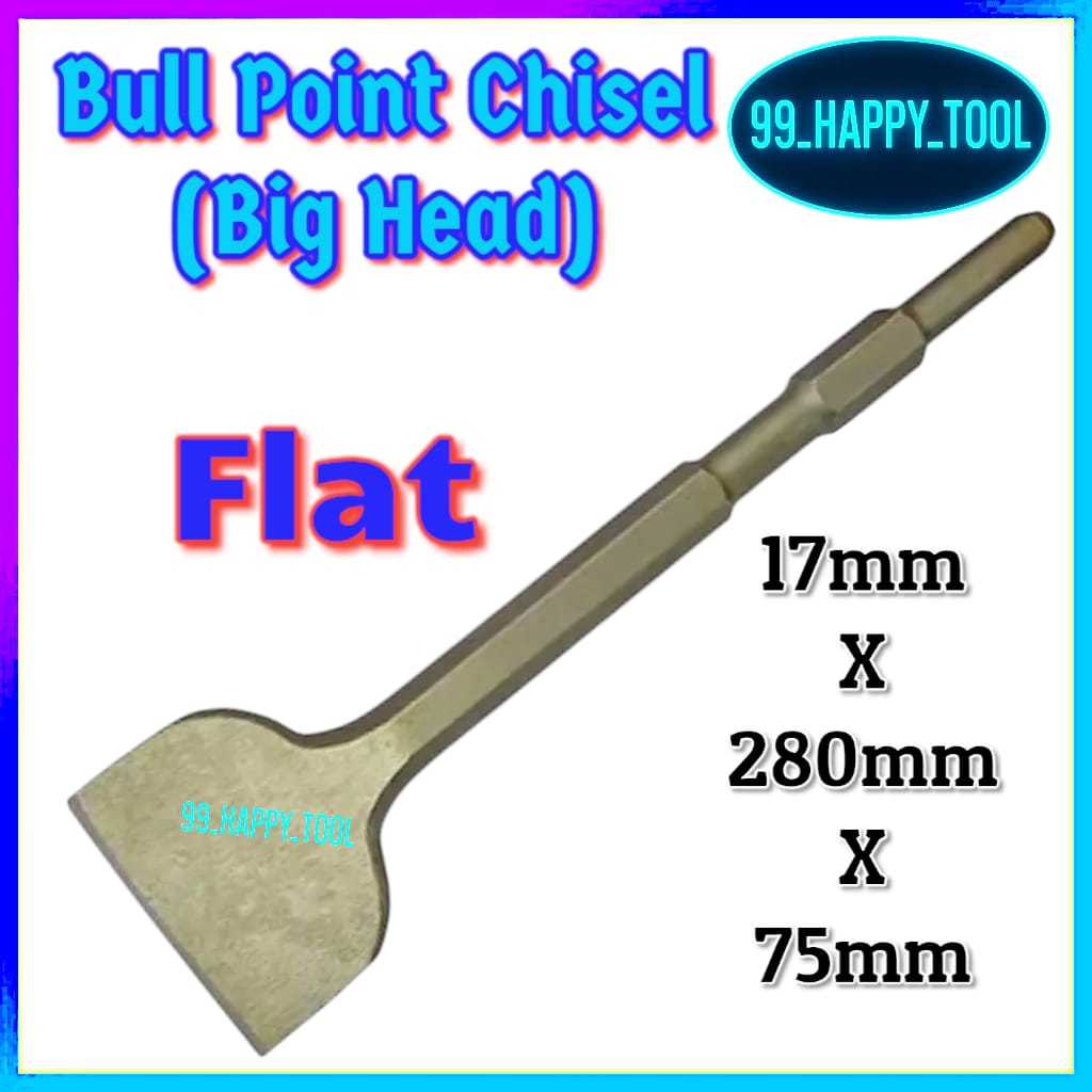 17MM x 280MM x 75MM Bull Point Chisel (Big Head) | Shopee Malaysia