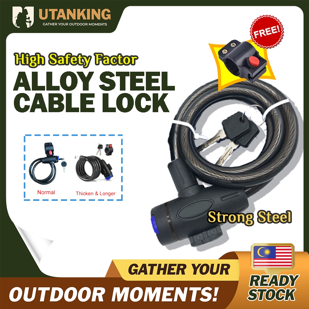 UtanKing™ Universal Anti-Theft Locks Bike Locker Steel Cable Coil ...