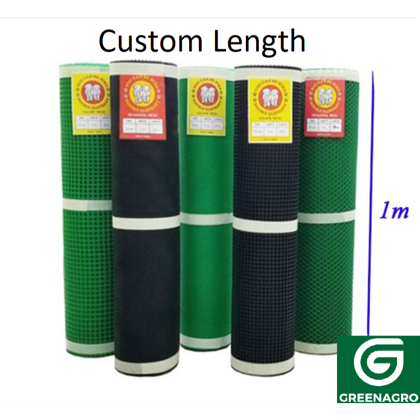Nylon Square Mesh PVC Net Plastic Gate Guard 1 Meter | PVC Jaring Hijau ...
